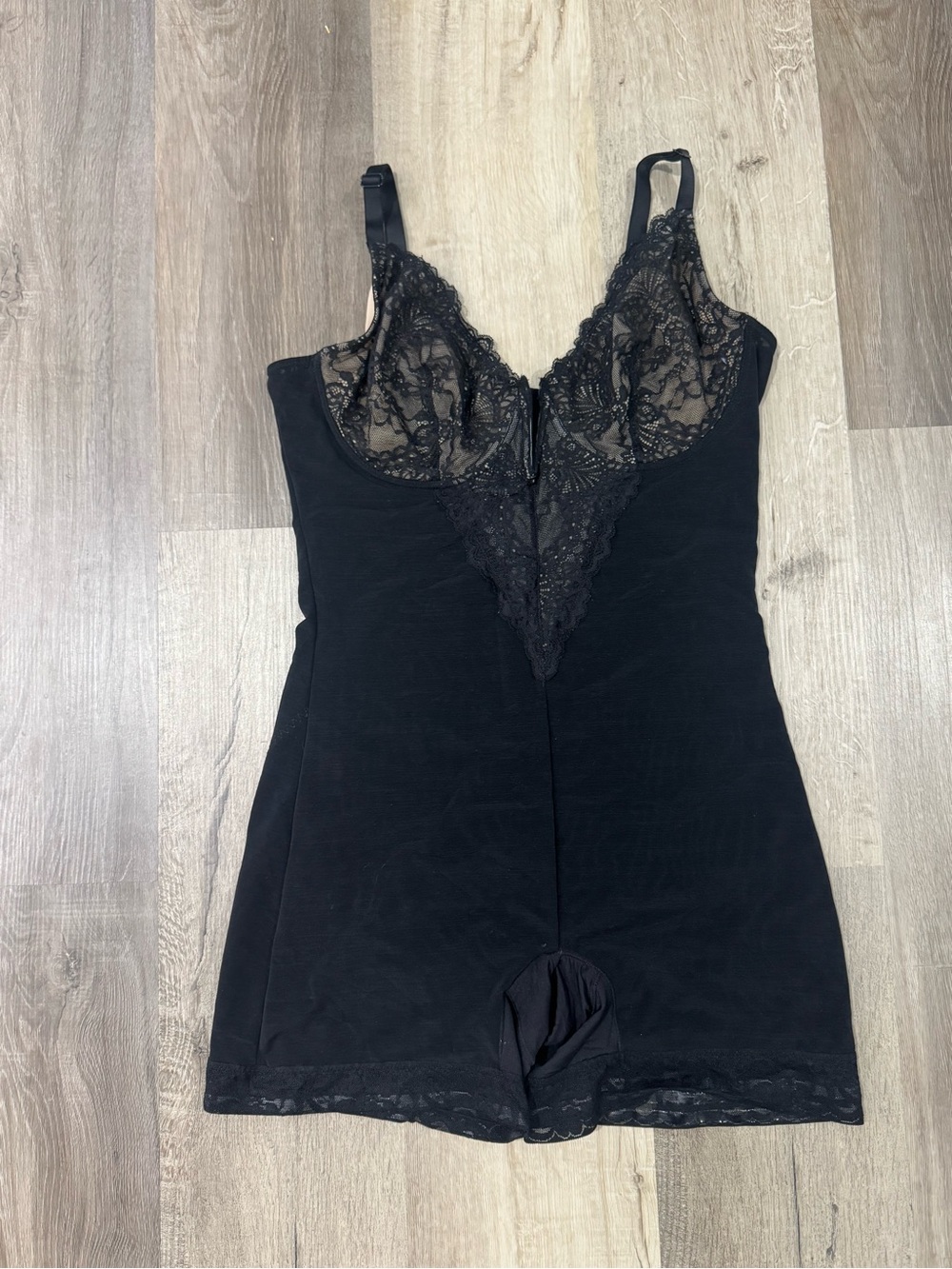Black Lace-Trim Shapewear Bodysuit